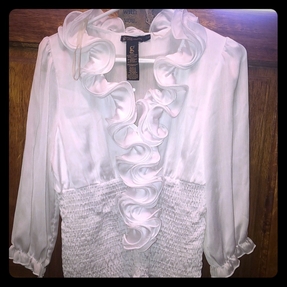 Sz Lg White blouse